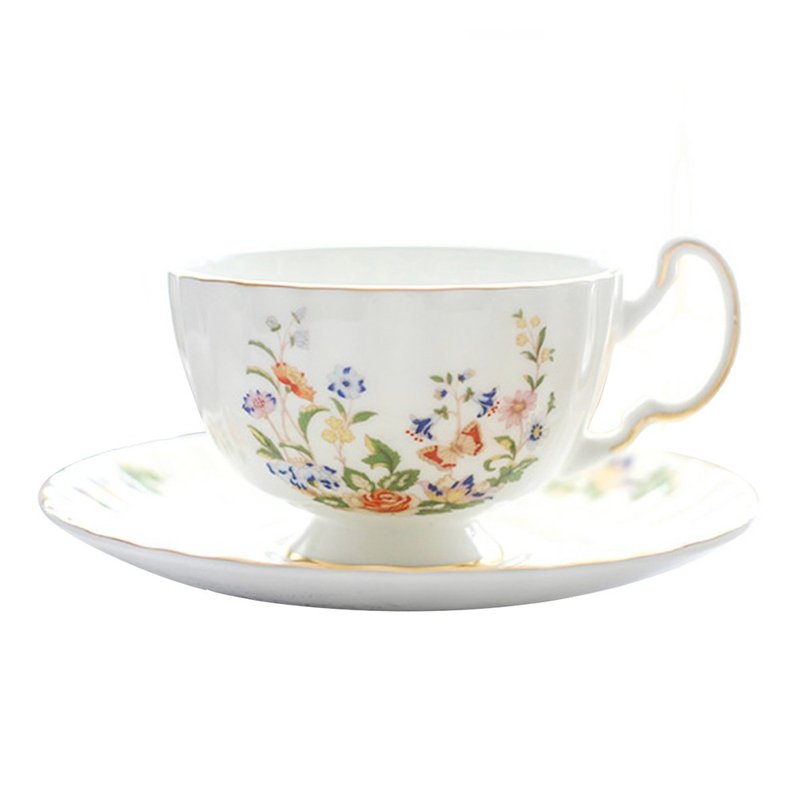 英國Aynsley 小屋花園 骨瓷奧本杯盤組150ml - 茶壺/茶杯/茶具 - 瓷 白色