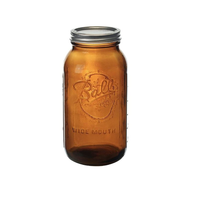 Ball Mason Jar 64oz Wide Mouth Amber - Other - Glass Brown