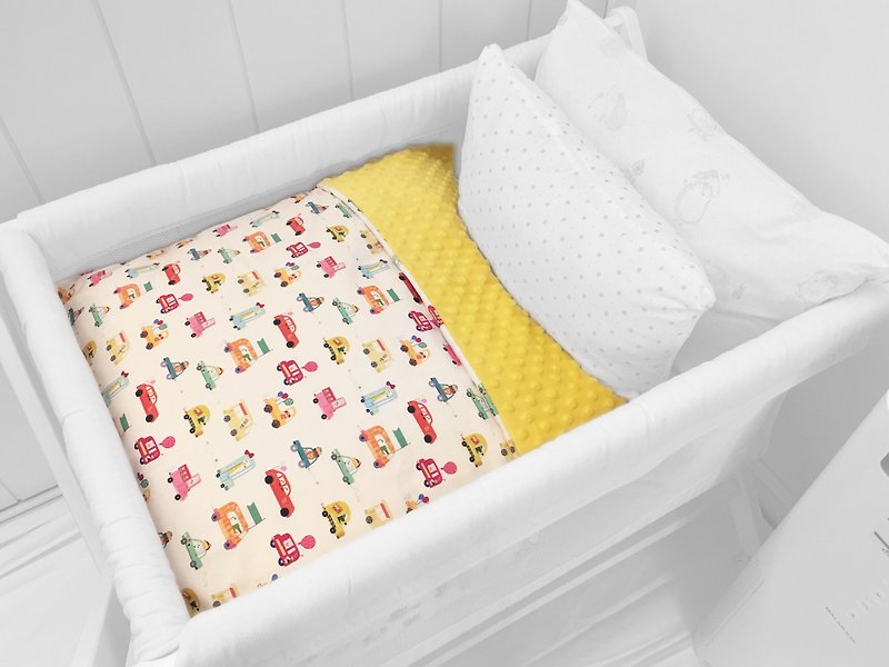 Hush Baby Handmade Receiving Blanket (Cars+Yellow) - Bedding - Other Materials Multicolor