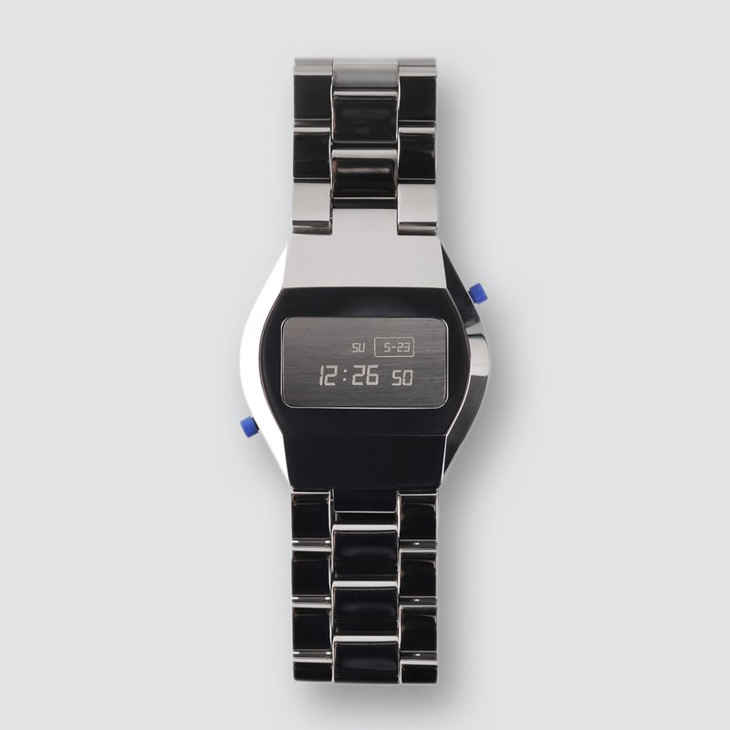 TIME:LESS:NESS - 1970 – The digital watch 手鐲 (亮銀) - 手鍊/手環 - 不鏽鋼 銀色