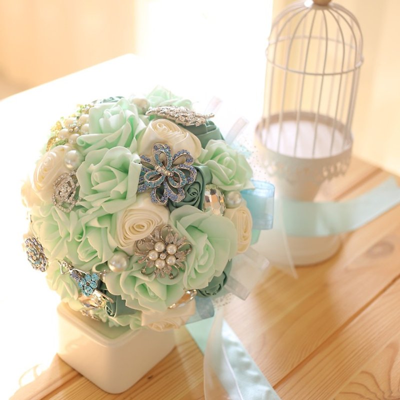 Wreaths Manor*Handmade jewelry bouquet*custom made * suitors bouquet bouquet jewelry ~~ ~~ NO.160 - Plants - Polyester 