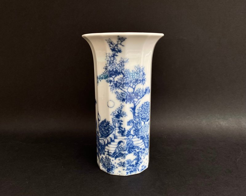 Rosenthal Serenade Bjorn Wiinblad 70 年代多邊形瓷器花瓶 - 花瓶/花器 - 瓷 藍色
