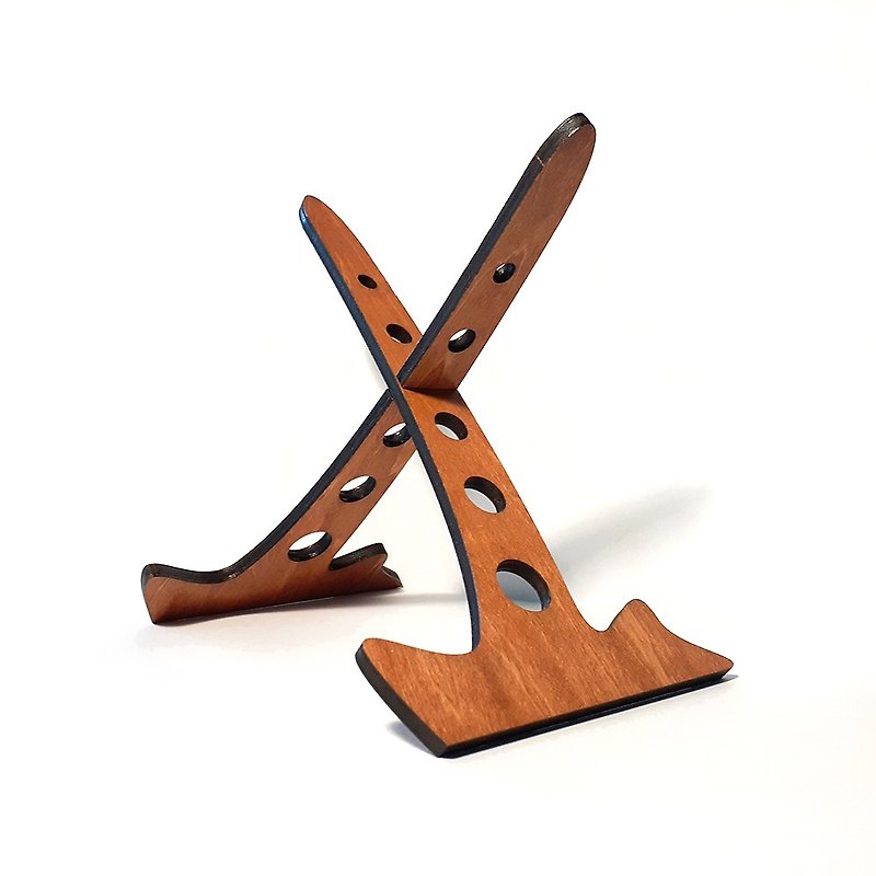 Handmade wooden creative clock stand-X universal display stand - Clocks - Wood Brown
