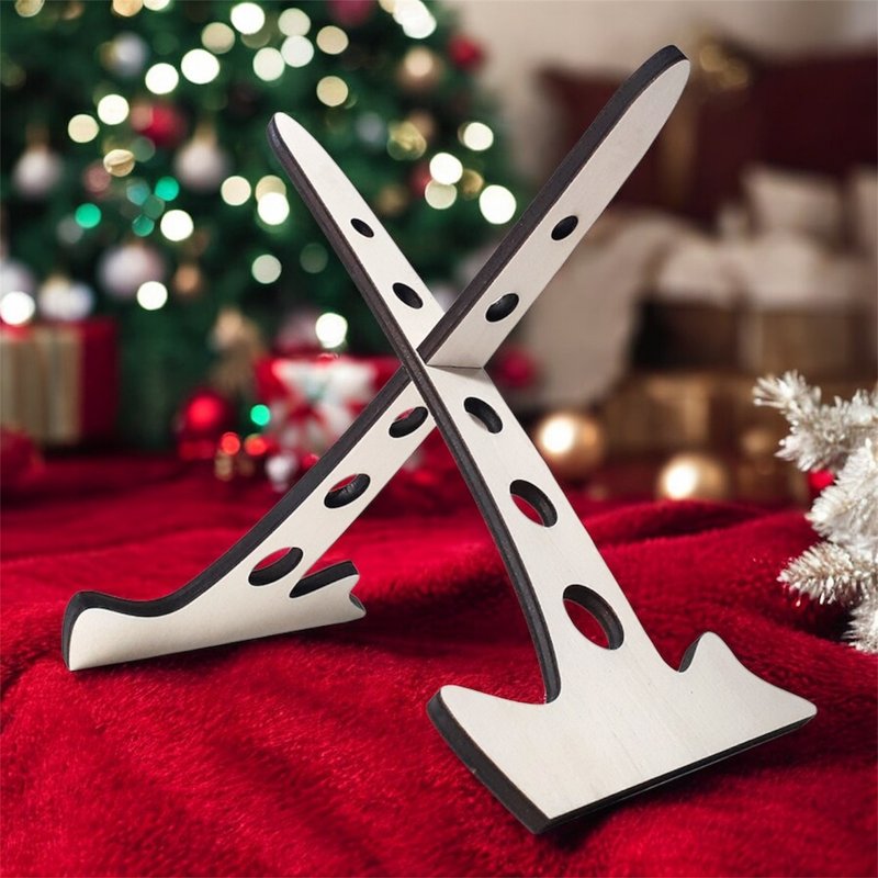 Handcrafted Wooden Creative Clock Stand - Multi-Purpose Display Stand X - Clocks - Wood Brown