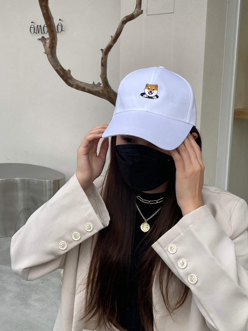 Shiba Dog Embroidery Cap - Hats & Caps - Cotton & Hemp 