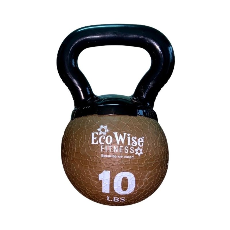 美國EcoWise迷你壺鈴 10磅 - 運動/健身器材 - 橡膠 咖啡色