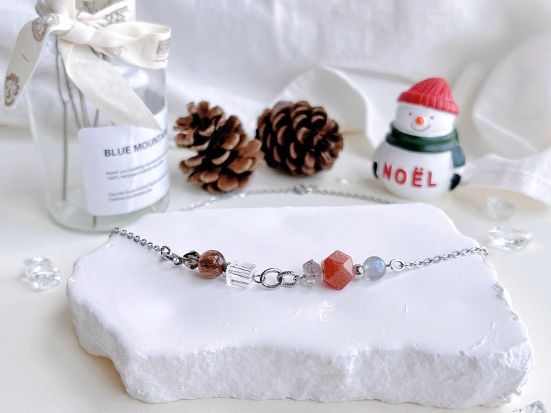 Christmas gift box x crystal necklace x Santa Claus’s wish - Necklaces - Crystal Multicolor