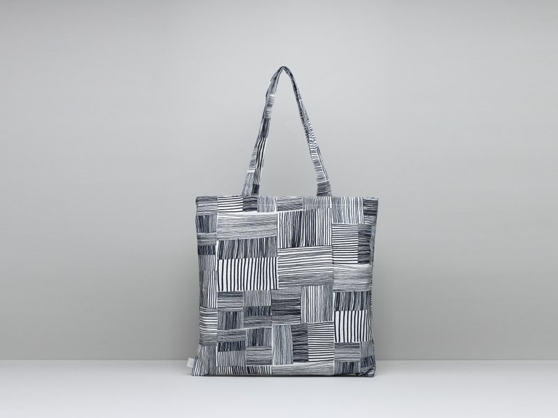 Minimalist tote bag/woven/dark blue - กระเป๋าถือ - ผ้าฝ้าย/ผ้าลินิน สีน้ำเงิน