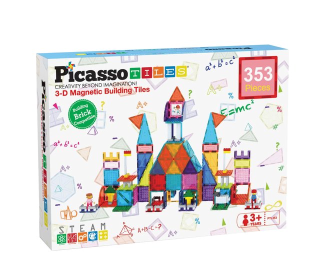 MAX80%OFF／セール開催中 PicassoTiles マグネットシート + 積み木セット 353 個 その他