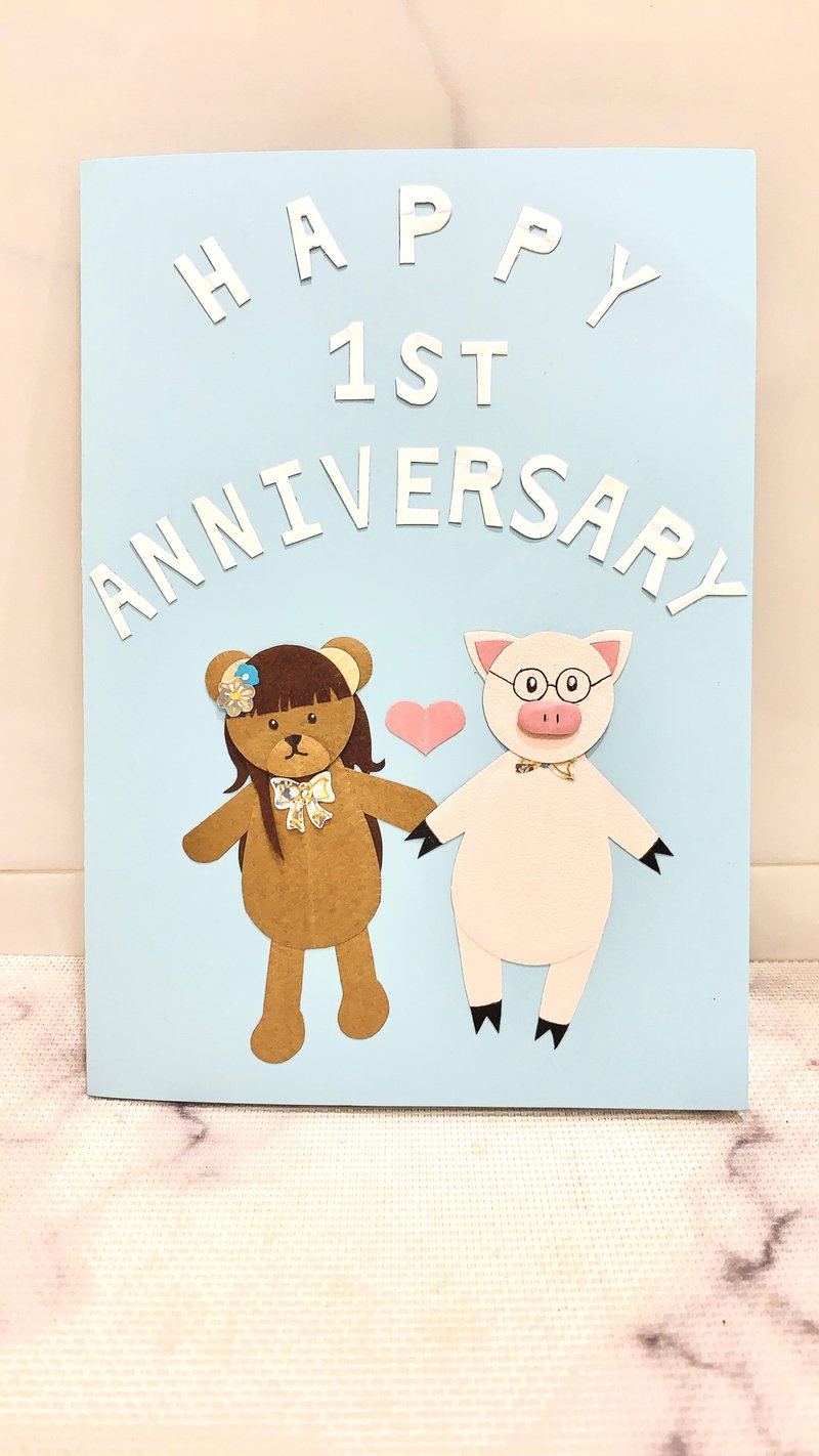 [Customized] Hefeng Sweet Anniversary Card (please discuss before placing an order) - การ์ด/โปสการ์ด - กระดาษ สีน้ำเงิน