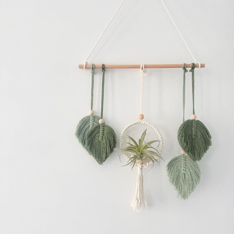 【福袋】plant holder 手工編織乾花掛件 迷你植物掛件 家居裝飾 - 壁貼/牆壁裝飾 - 棉．麻 