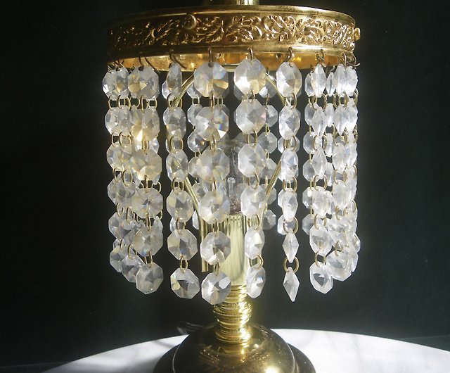 Taiwanese Crystal Glass Table Lamp, Desk Lamp Chandelier Crystal
