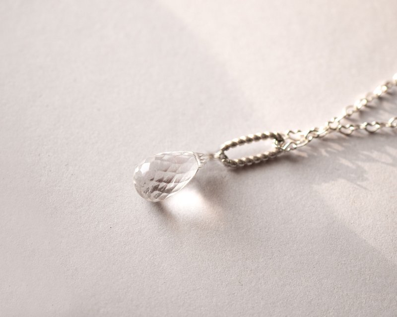 Clear Quartz Necklace, 925 silver, Christmas Gift, Aries Gem, Capricorn stone - 項鍊 - 寶石 白色
