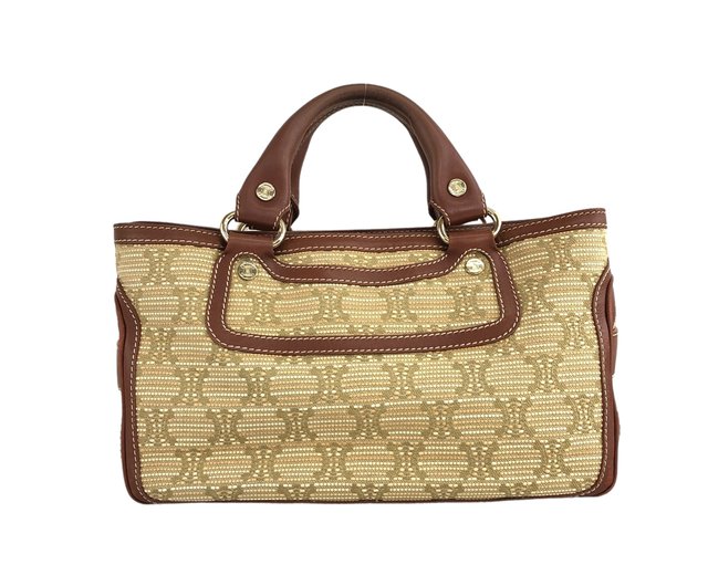 日本直送 名牌中古包 】CELINE セリーヌ マカダム ハンドバッグ 日本直送 名牌中古包 】CELINE セリーヌ マカダム ハンドバッグ