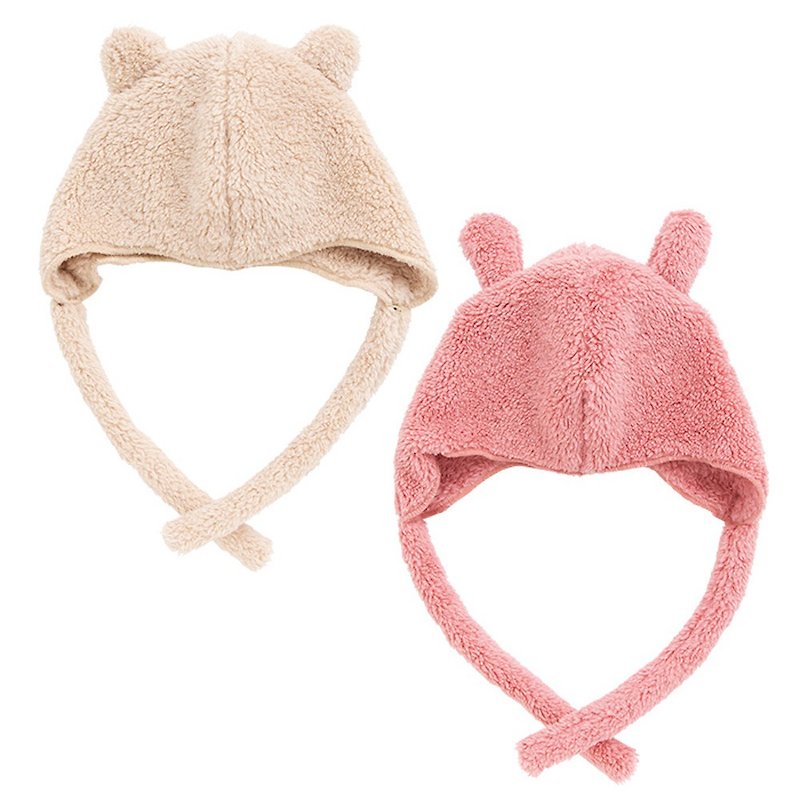 Y-9301 Mokomoko Boa Cap with Ears Made in Japan - Baby Hats & Headbands - Other Man-Made Fibers Pink