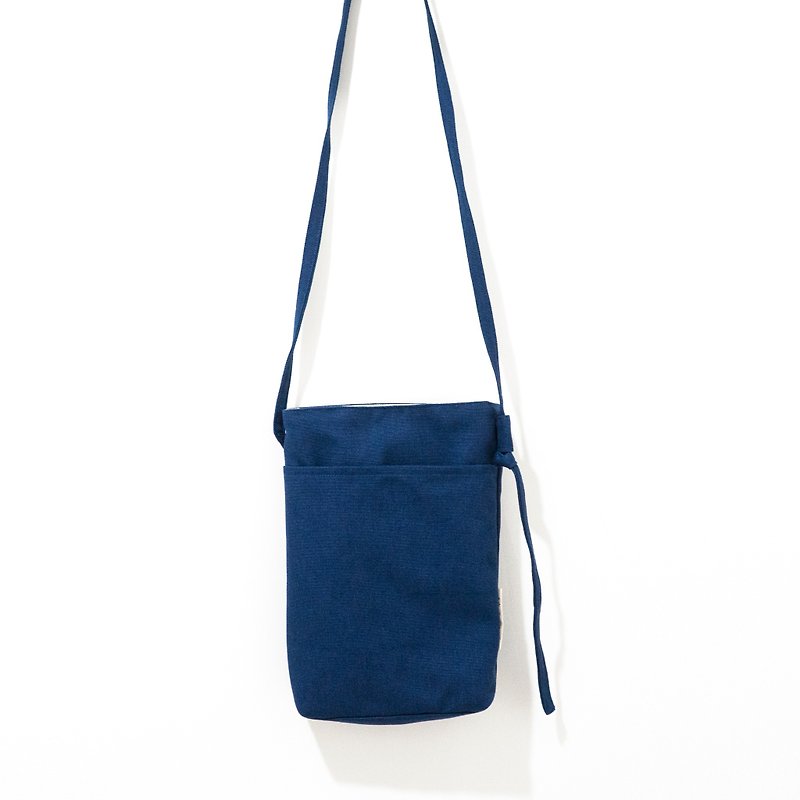 Ocean dark blue cross-body bag - Messenger Bags & Sling Bags - Cotton & Hemp Blue