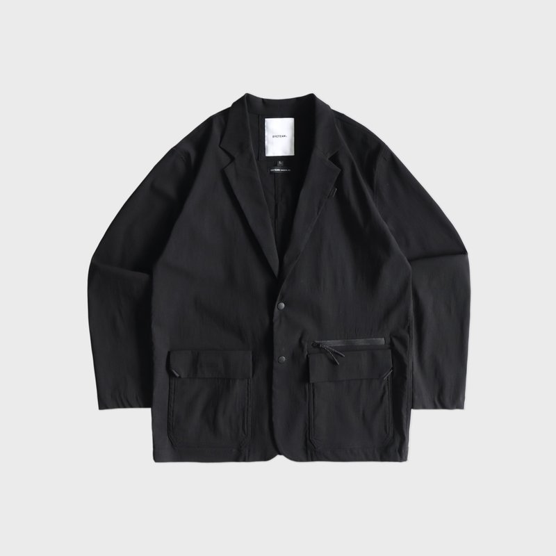 DYCTEAM - RAYON Nylon 微皺肌理紋機能_西裝外套 - 男西裝外套 - 其他材質 黑色