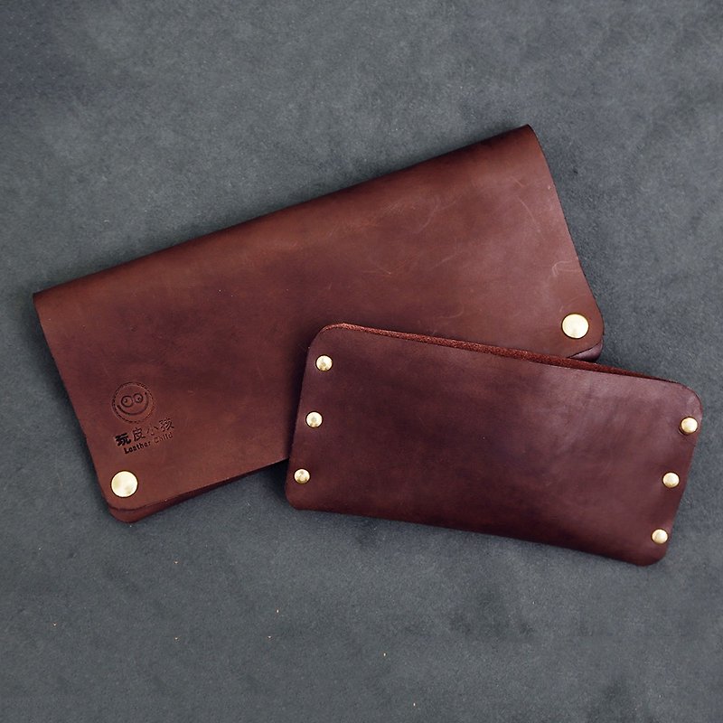 Playing Leather Kids-Long Wallet - Wallets - Genuine Leather Brown