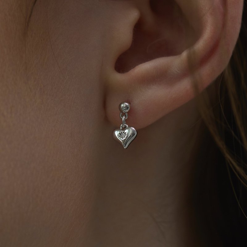 Mini love earrings - Earrings & Clip-ons - Silver Silver