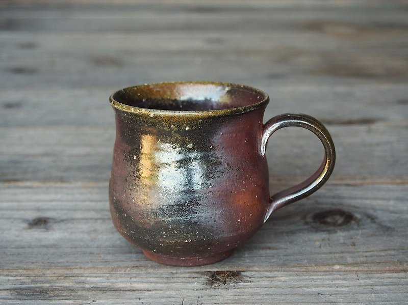 Bizen coffee cup (medium) Rocho eye c 6 - 044 - แก้วมัค/แก้วกาแฟ - ดินเผา สีนำ้ตาล