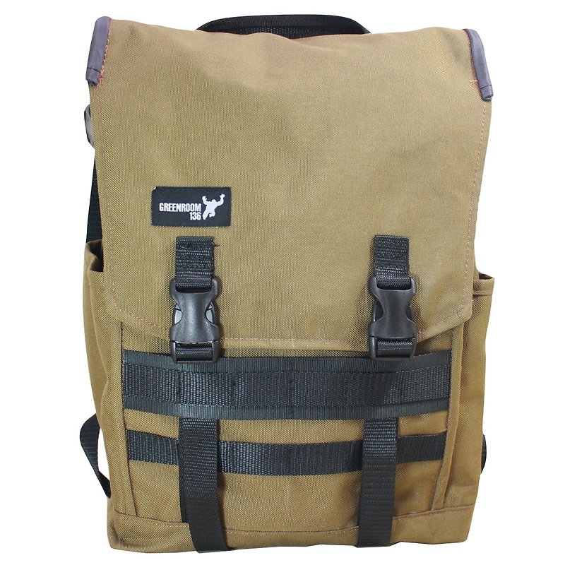 Greenroom136 - Genesis - Laptop backpack - MEDIUM - Brown - กระเป๋าเป้สะพายหลัง - วัสดุกันนำ้ สีนำ้ตาล