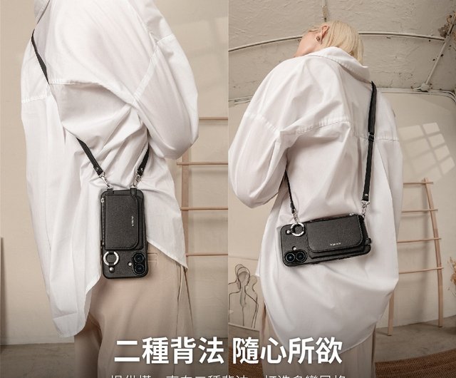 iPhone 16 ポーチ M財布マグネット式ストラップ 携帯電話ケース