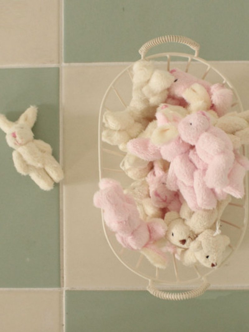 Mini Doll Keyring (rabbit, bear) - Keychains - Other Materials Pink