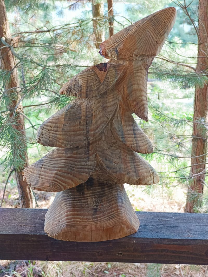 Wooden tree, artwork,carving by chaisaw - Stuffed Dolls & Figurines - Wood White