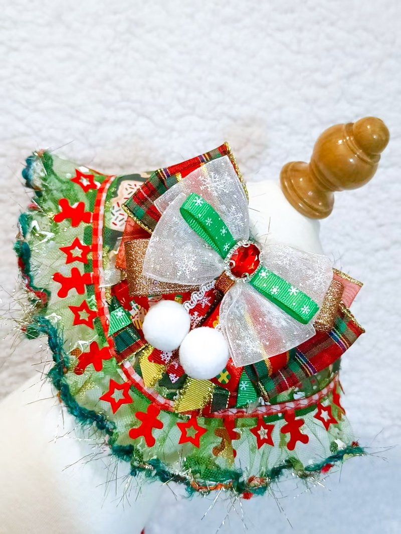 Xmas 聖誕 耶誕節 santa 寵物圍巾/頸飾  Christmas - 項圈/牽繩 - 棉．麻 紅色