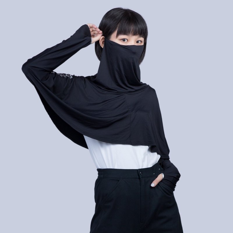 【MEGA COOUV】 防曬涼感斗篷 -質感黑 不分尺寸UV-F412 UV cloak - 其他 - 其他材質 黑色