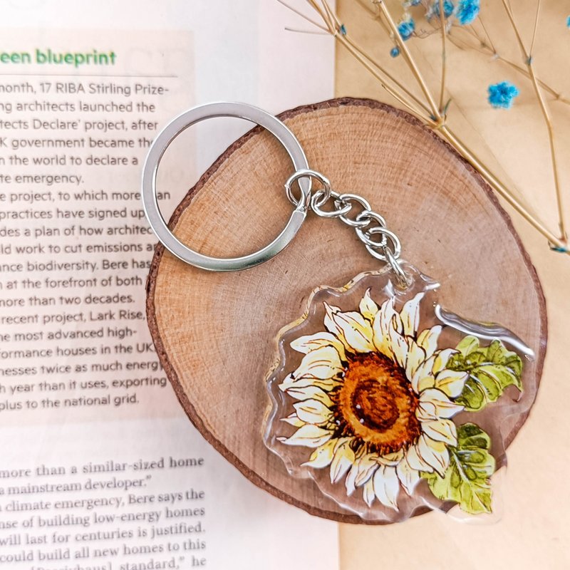 sunflower A/stationery charm_ keychain - ที่ห้อยกุญแจ - พลาสติก หลากหลายสี