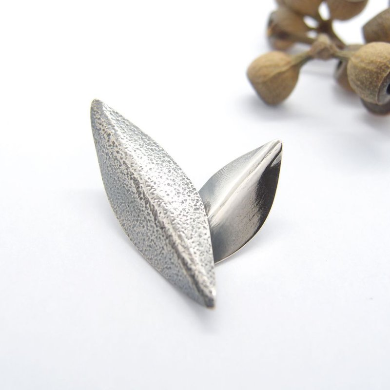 Leaf 925 Silver Brooch - เข็มกลัด - เงิน สีเงิน