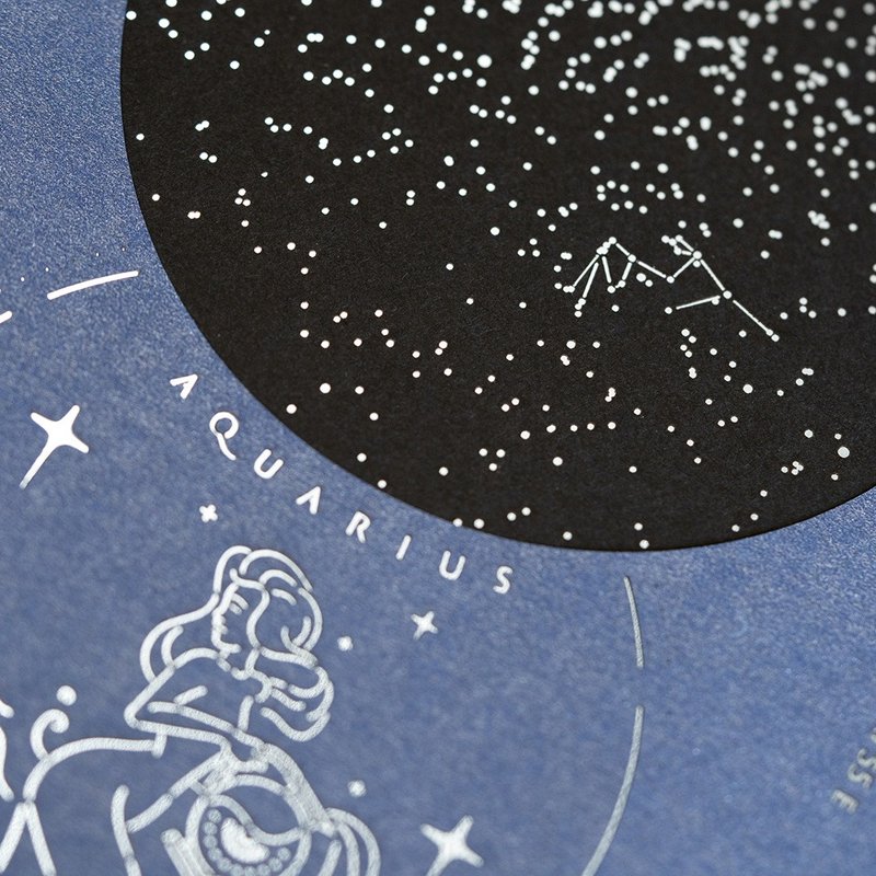 Aquarius - Constellation Series Customized Cards - Cards & Postcards - Paper Blue