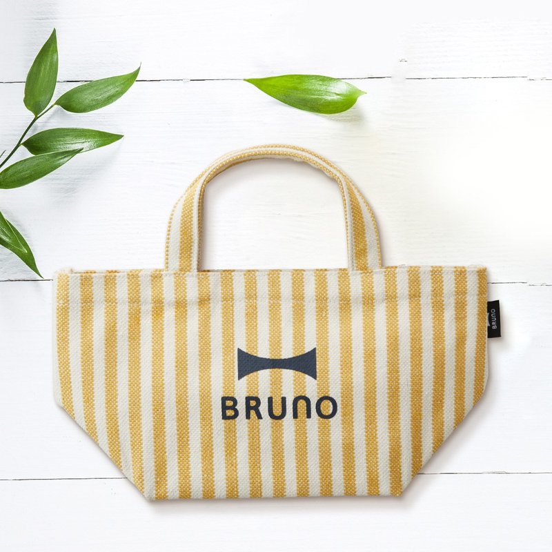 R [Preferred gift exchange] | Japanese BRUNO lunch carry-on bag (striped yellow) - Handbags & Totes - Other Materials Yellow