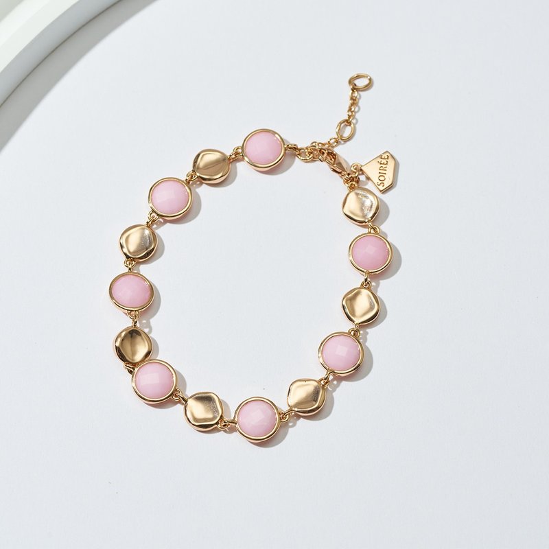 剔透粉漾光斕手鍊 - 手鍊/手環 - 銅/黃銅 粉紅色