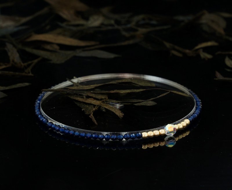 Superfine1/20 14K Gold Filled Blue Corundum Crystal Bracelet - สร้อยข้อมือ - เครื่องเพชรพลอย 