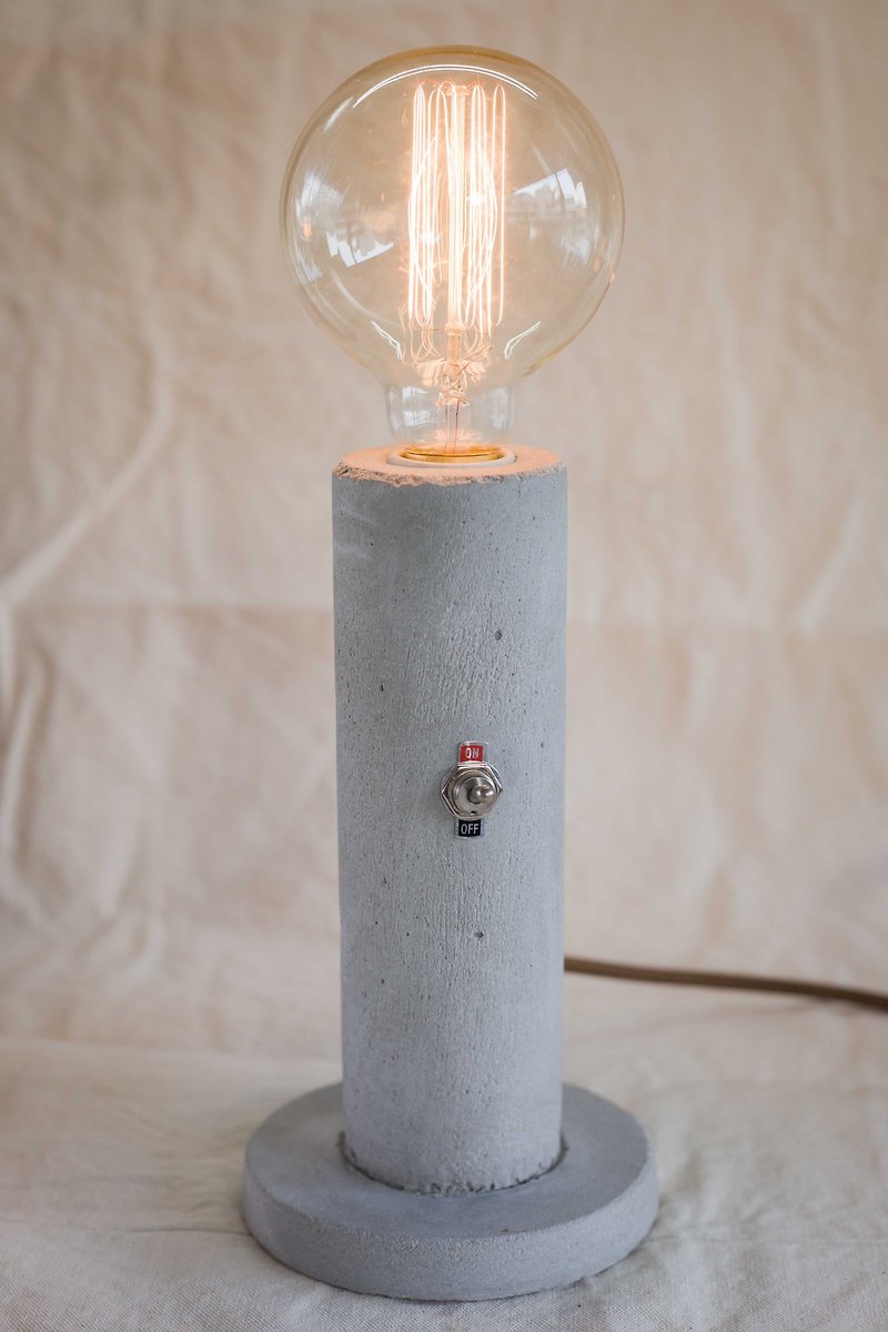 [rain rain handicraft workshop] [intuitive switch] with bulb - water mold table lamp - โคมไฟ - ปูน สีเทา