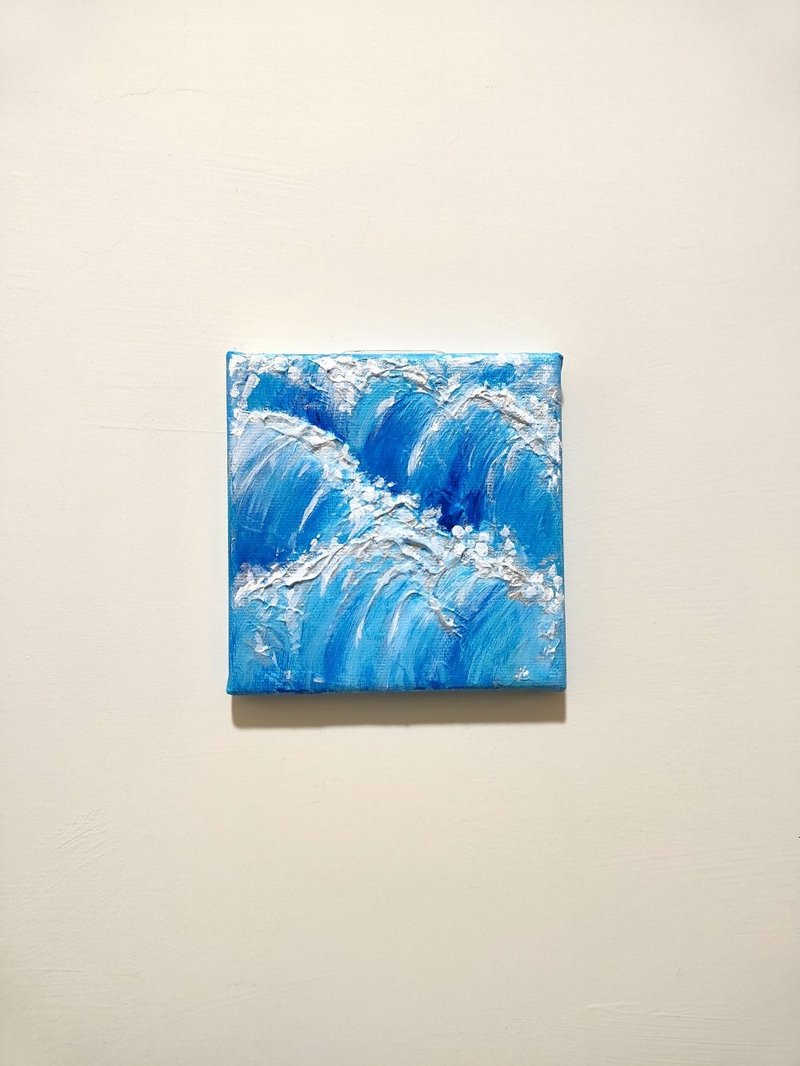 【銀色浪花】無框畫/壓克力畫/掛畫/原畫/擺飾/聖誕禮物 - 擺飾/家飾品 - 棉．麻 