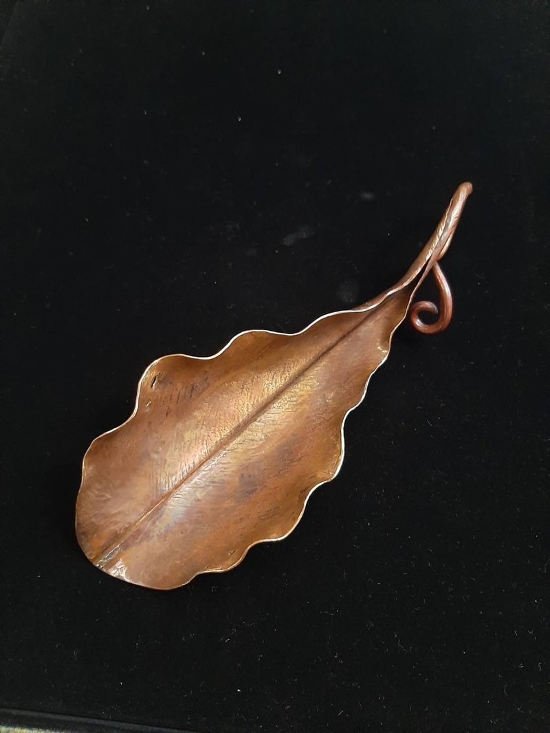 Autumn Leaves/Red Copper Tea Scoop/Tea Ceremony Utensils - อื่นๆ - ทองแดงทองเหลือง สีนำ้ตาล