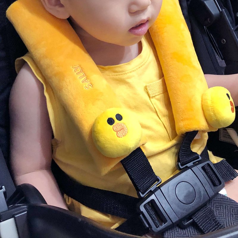 GARMMA LINE FRIENDS Seat Belt Cover Sally - หมอนรองคอ - ผ้าฝ้าย/ผ้าลินิน สีเหลือง