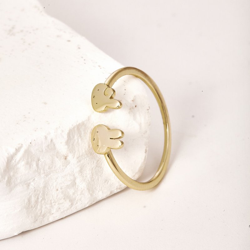 【Pinkoi x miffy】Miffy & Dan silver rings - สร้อยคอ - เงินแท้ ขาว