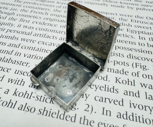 中国翡翠の手彫りの小さなシルバーの箱 - ショップ vintage-box その他