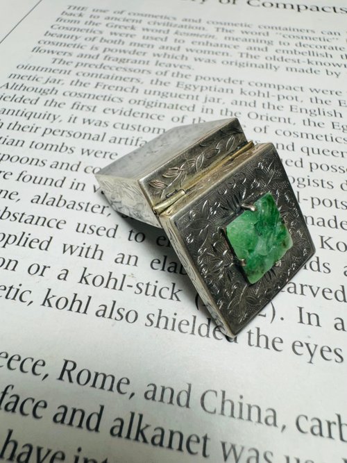 中国翡翠の手彫りの小さなシルバーの箱 - ショップ vintage-box その他