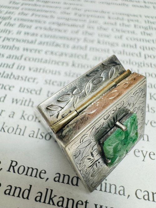 中国翡翠の手彫りの小さなシルバーの箱 - ショップ vintage-box その他