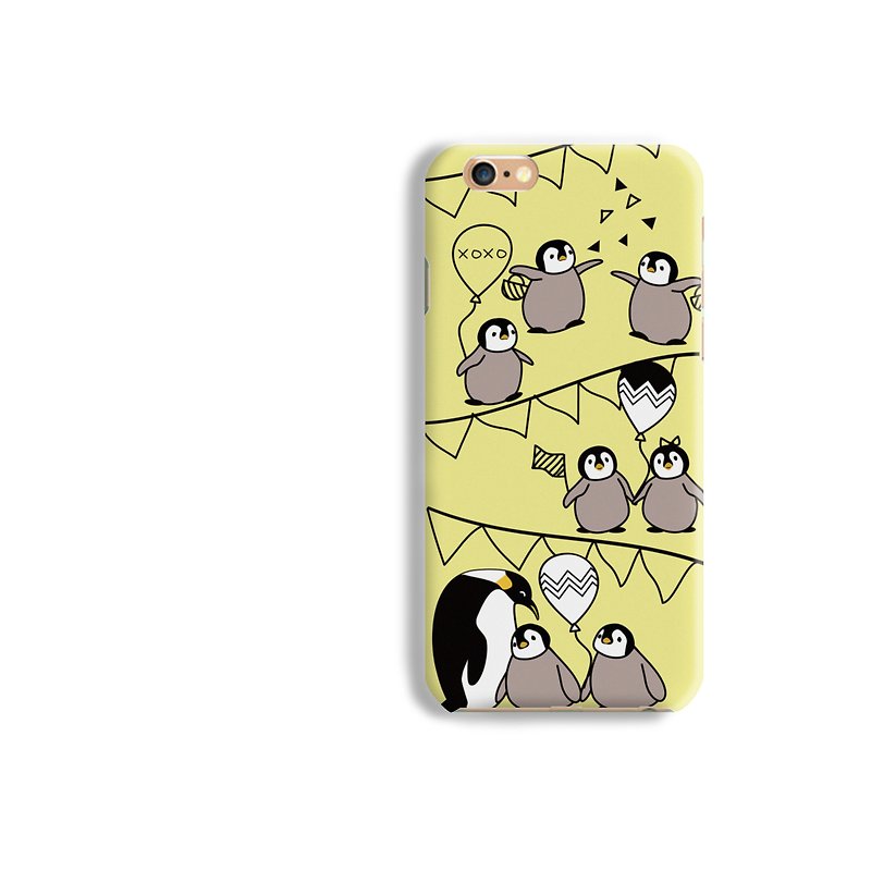Penguin Pattern Matt hard Phone Case iPhone X 8+ 7 6 S8 plus Samsung S8 S7 S6 LG - Phone Cases - Plastic White