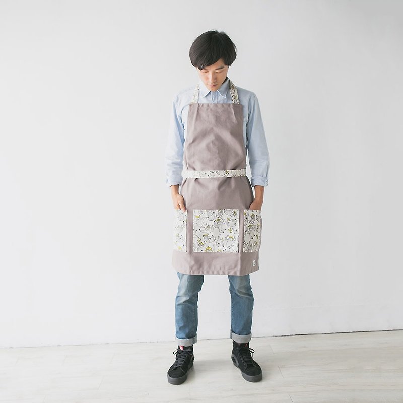 Sloths shadow avatar body paragraph aprons Way of the Sloth-Host of Apron (One-piece) - Aprons - Cotton & Hemp Gray