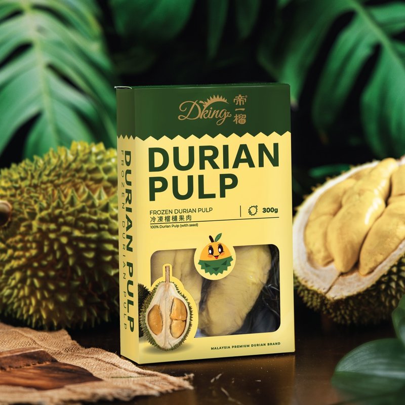 Diyi Durian - D24 Frozen Durian Pulp (with core) 300G - 5 boxes - เค้กและของหวาน - วัสดุอื่นๆ หลากหลายสี