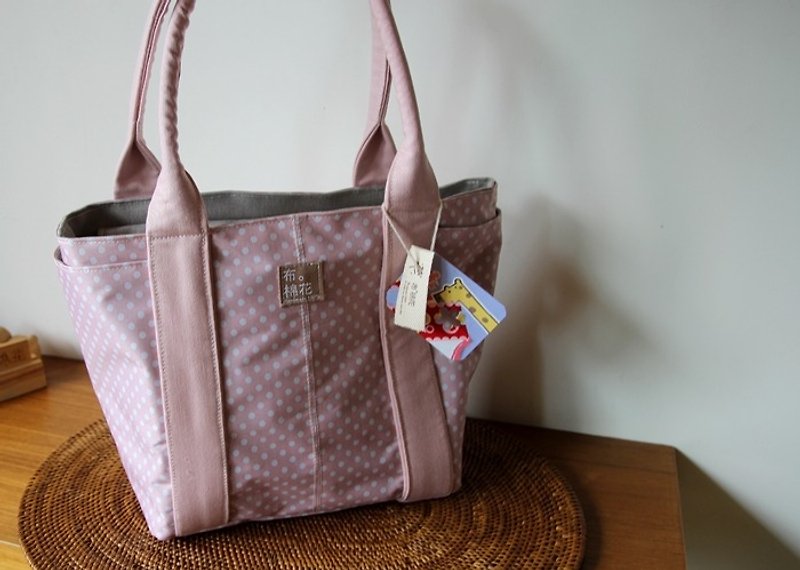 【cloth. ] Pink cotton little careful tarpaulins handbag, walking bag, clutch, clearing limit - Clutch Bags - Other Materials Pink