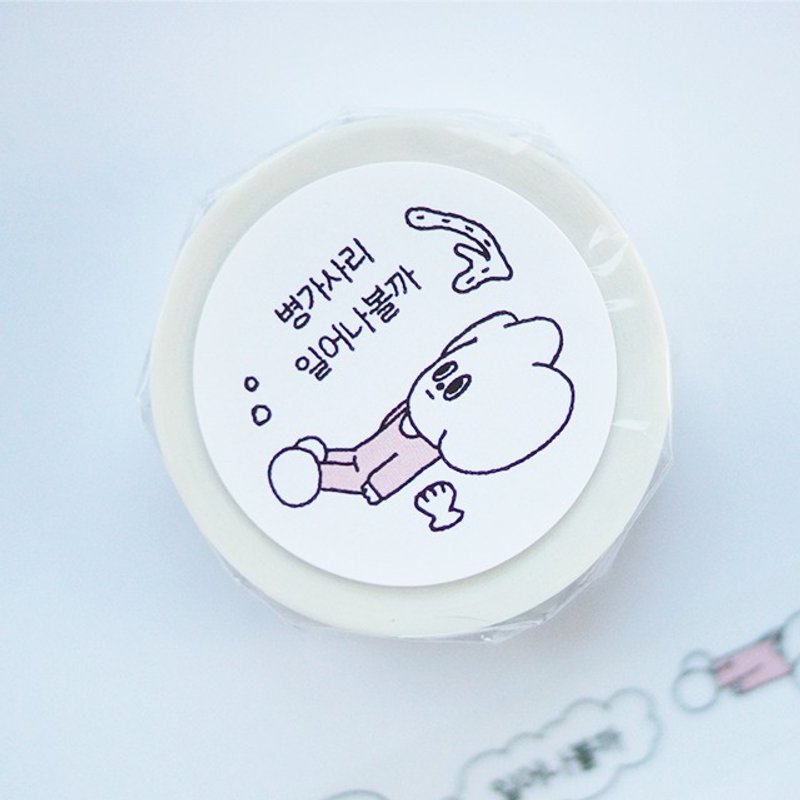 Lazy starfy masking tape - 紙膠帶/和紙/PET - 紙 粉紅色