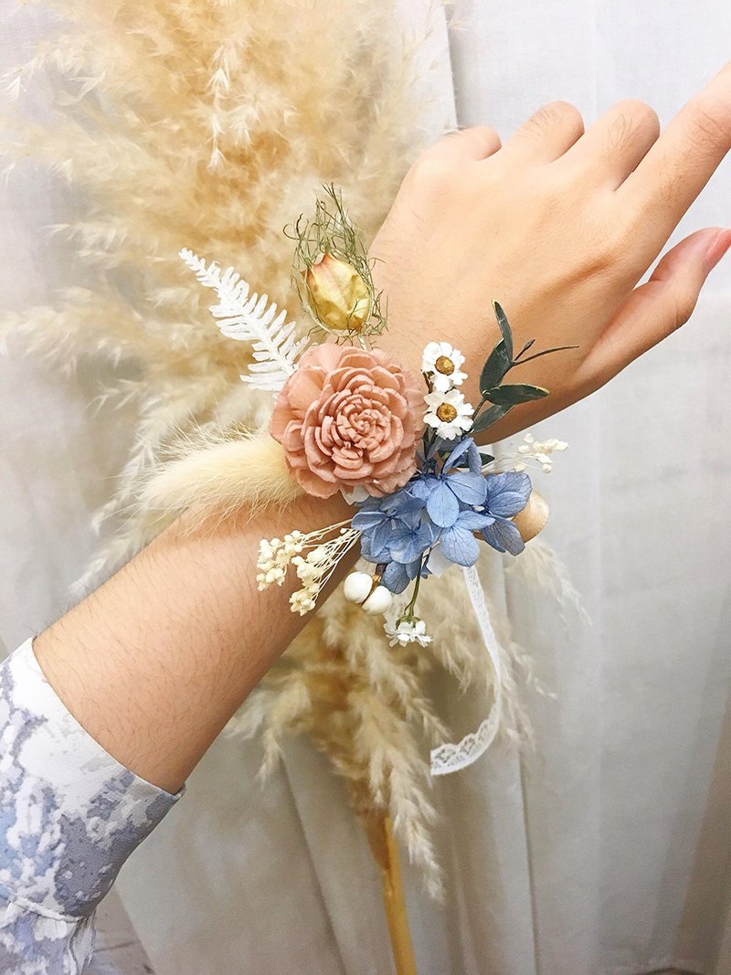 乾燥手腕花【葵的手花】手腕花 乾燥手花 伴娘手腕花 - 胸花/手腕花 - 植物．花 